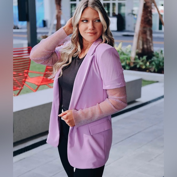 N1 Los Angeles Blazer with Rhinestone Sleeves - Picture 2 of 7